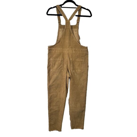 Aerie Werk &‎ Play Corduroy Overalls Plus Size XS Brown Wide Leg Frayed Hem Farm - Picture 10 of 16